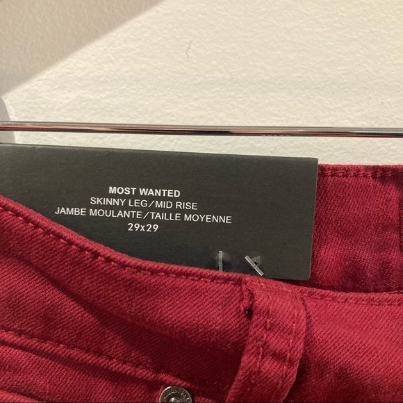 SILVER JEANS CO Sz 29 x 29  Skinny Mid-Rise Red NWT - Picture 3 of 8